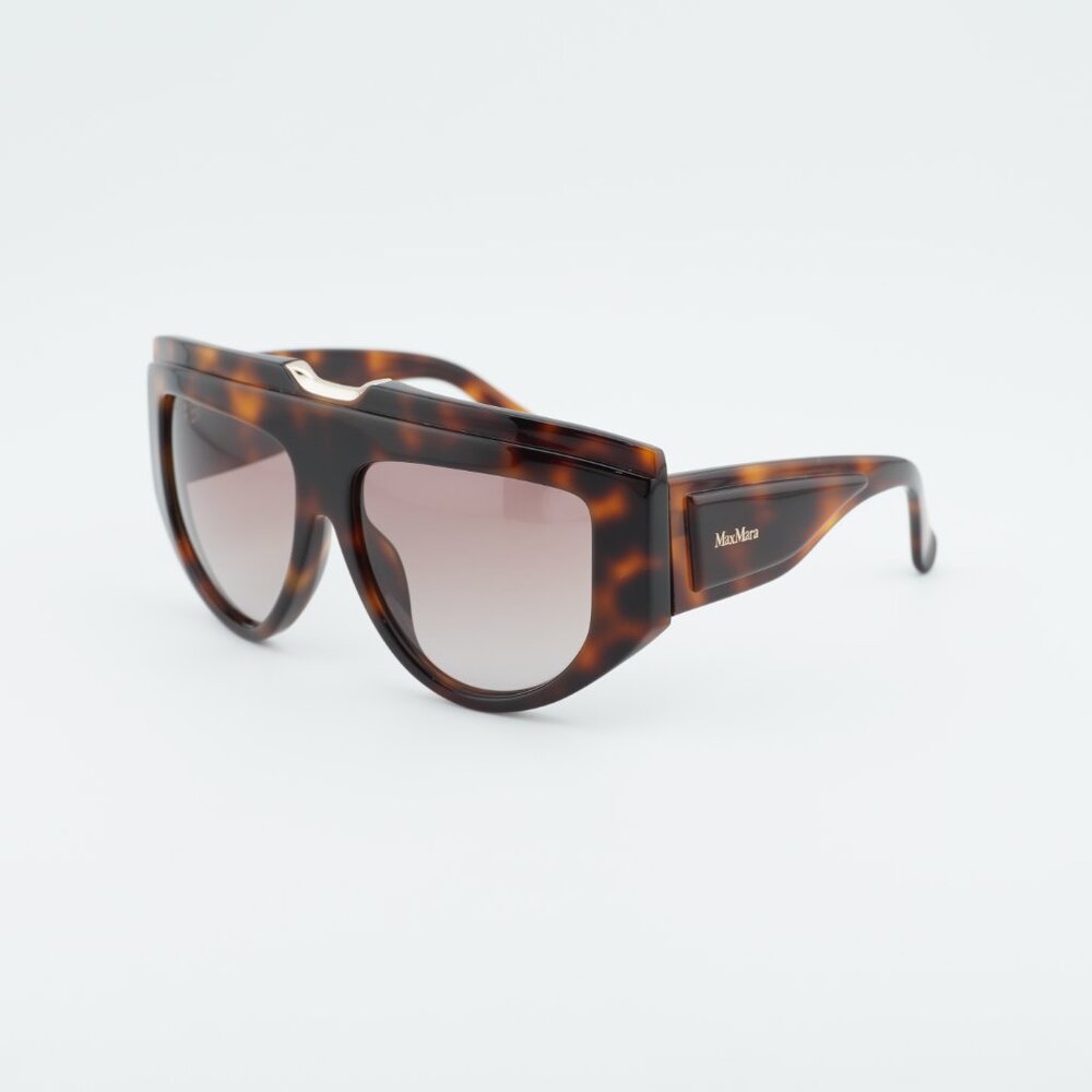 Exclusive Sale! Max Mara ORSOLA MM0083 52F Sunglasses Dark Havana Shield Frame - Picture 2 of 11